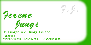 ferenc jungi business card